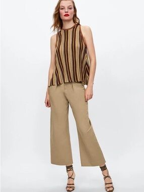 Zara Striped Knit Sleeveless Top